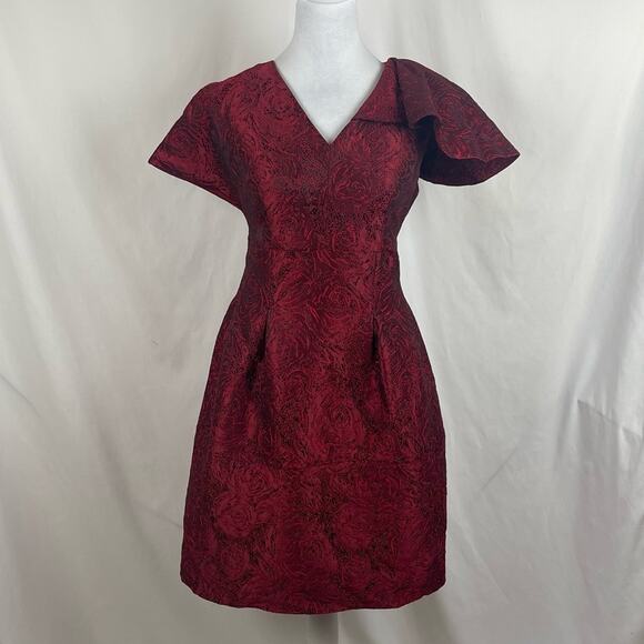 Dolce Viva Collection Textured Red Whimsical Party Event Dress NWT Size M - Picture 2 of 13